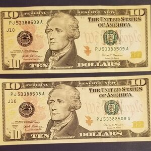 US Ten Dollar Bills